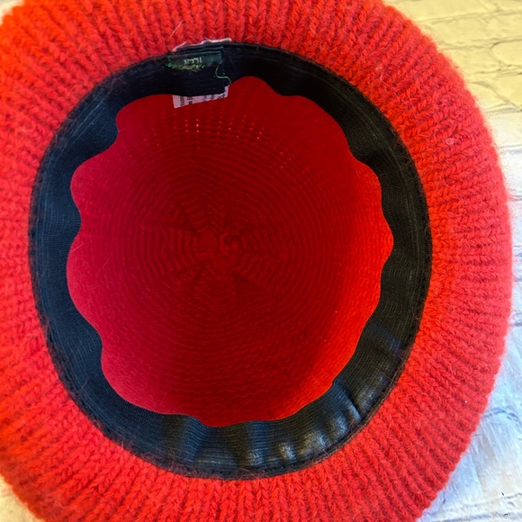 ITALY MADE RED FEDORA STYLE ANGORA BLEND WOMENS HAT - Picture 6 of 9